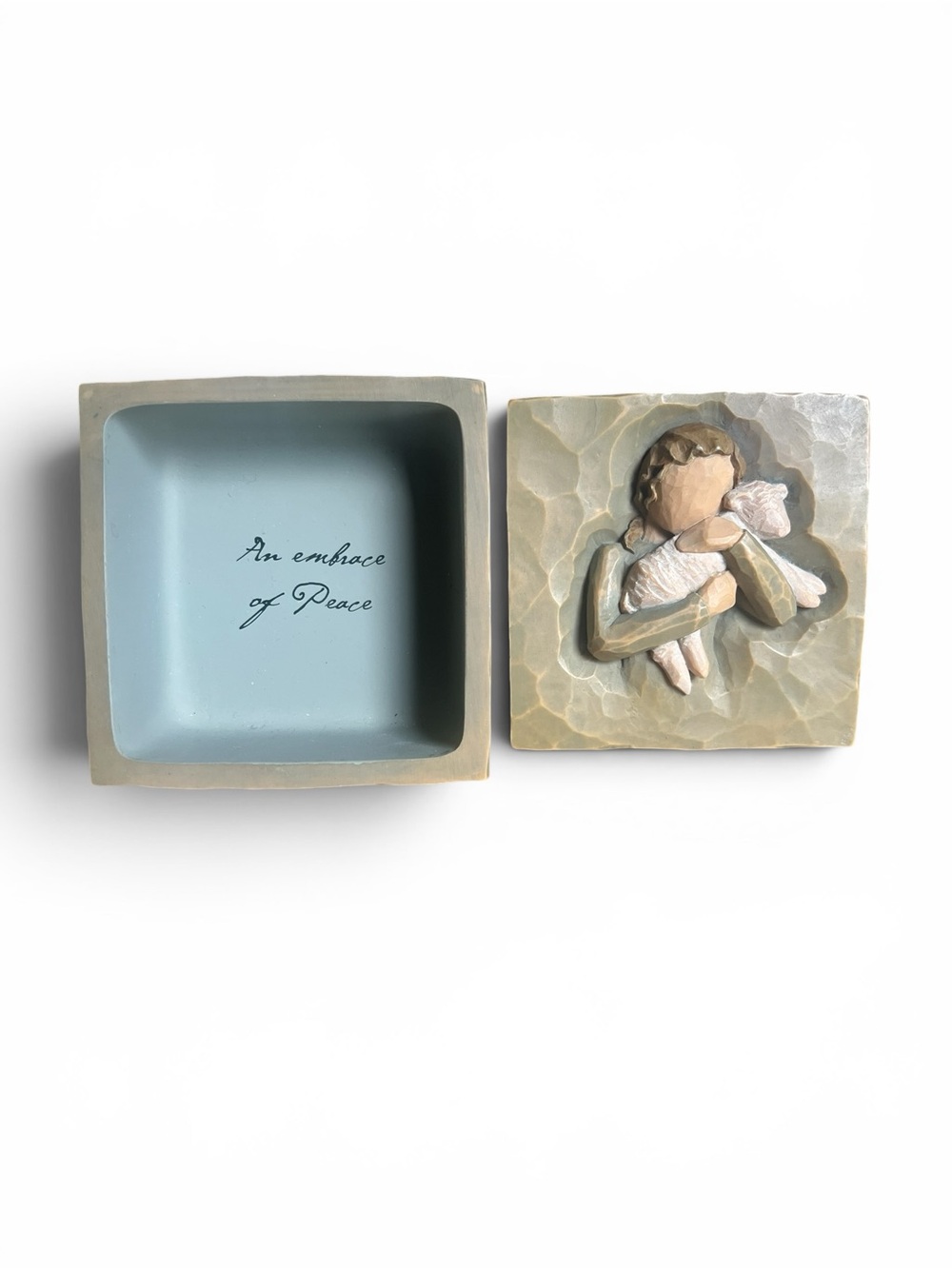 Willow Tree Peace on Earth Line “An Embrace of Peace” Trinket Lidded Box Lamb - Picture 3 of 11